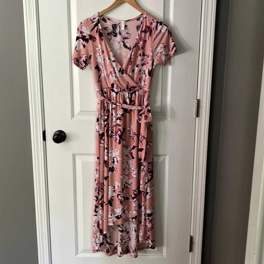 LIKE NEW PinkBlush faux wrap hi-lo dress